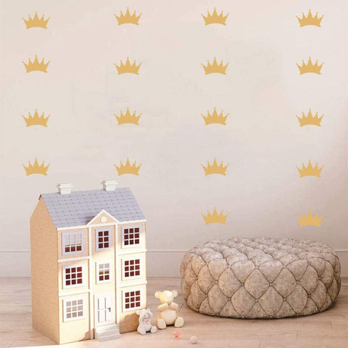 48 pcs Princess Crown Wall Stickers – Vinyl Art for Girl’s Room, Nursery Room, Baby Bedroom Decor, Removable Wall Mural for Kids, Little Princess ...