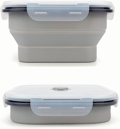 CARTINTS Collapsible Camping Bowl, Silicone Food Container with Lid, Space-Saving Camping Utensils for Kitchen and Outdoor, Microwave Safe 900ml...