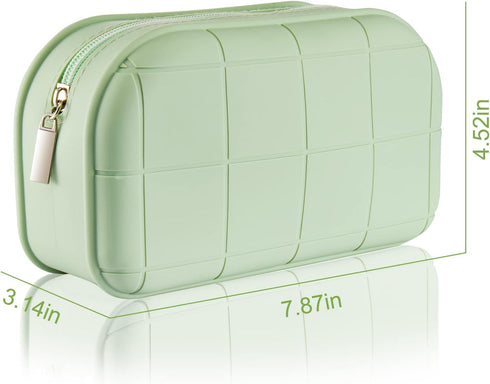 Makeup Travel Bag,Silicone Makeup Bag,Cosmetic Travel Bag,Waterproof Portable Toiletry Bags,Cosmetic Bags for women and girls (Green)...