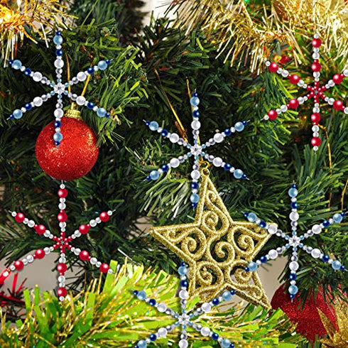 48 Pieces Christmas Snowflake Wire Forms Metal Snowflake Wire Xmas Bead Wire for DIY Jewelry Ribbon Charms Party Winter Decorations Craft Making S...