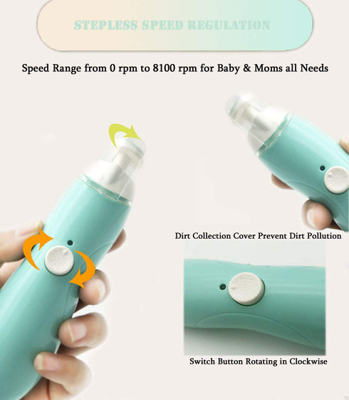 Rechargeable Baby Nail File, Fansidi Electric Baby Nail Trimmer for Newborn Infant or Toddler Toenail and Fingernail - Girls and Boys Accessory - ...