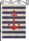 AOYEGO Anchor Garden Flag Small Vertical Double Sided 12.5 x 18 Inch Striped Marine Vector Background Burlap Yard Outdoor Decor...