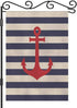 AOYEGO Anchor Garden Flag Small Vertical Double Sided 12.5 x 18 Inch Striped Marine Vector Background Burlap Yard Outdoor Decor...