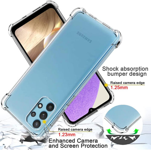 Yiakeng Galaxy A32 5G Case with Screen Protector, Crystal Clear Slim Soft Silicone TPU Protective Phone Cover for Samsung Galaxy A32 5G...