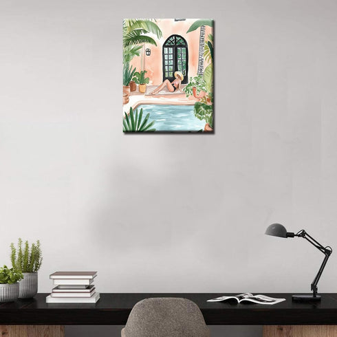 Tucocoo Vacation Painting by Numbers for Adults and Beginner Sexy Girl Picture Paint by Numbers on Canvas Easy to Painting with Brushes and Acryli...