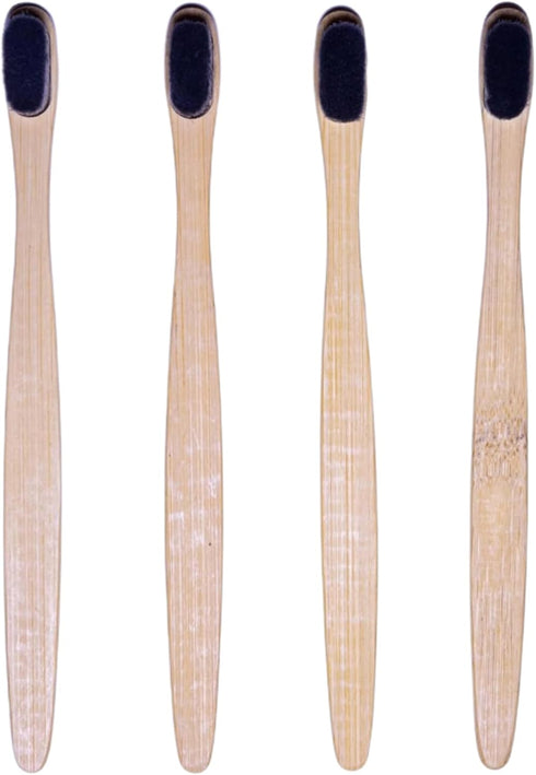 Natureverr Bamboo Toothbrushes 4 Pieces Bristle Toothbrush, Eco-Friendly Toothbrushes, Biodegradable Toothbrushes, Natural Wooden Toothbrush, Char...