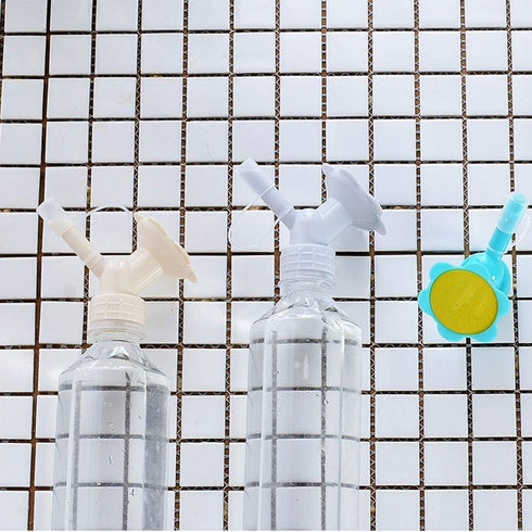 White Bottle Cap Sprinkler 2 in 1 Reusable Plastic Sprinkler Nozzle for Flower Bottle Watering Cans Shower Head Garden Tool Grey Color Lawn and Ga...