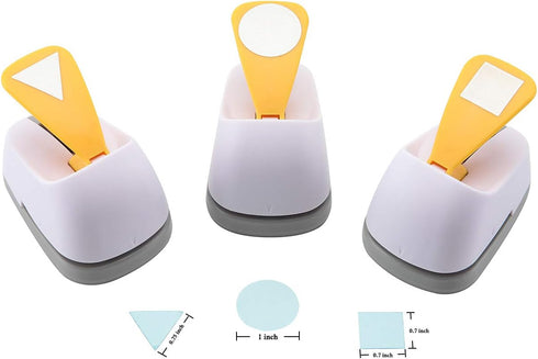 Craft Lever Punch DIY Handmade Craft Punch Paper Punch for Festival and Greeting Card Making Ten Shapes Choices (White 0.7X0.7inch square-1inch Ci...