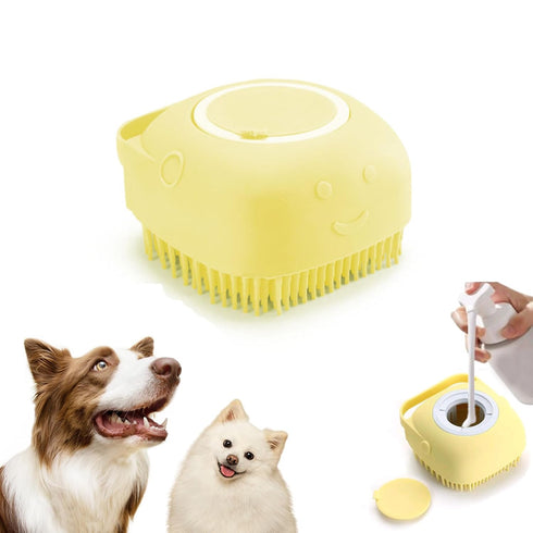 Dog/Cat Bath Brush Massage Brush Pet Scrubber Brush Dog Shampoo Scrubber Brush for Short & Long Haired Dogs/Cats....