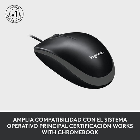 Logitech M100 Corded Mouse – Wired USB Mouse for Computers and Laptops, for Right or Left Hand Use, Black...