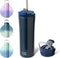 BOTTLE BOTTLE Insulated Coffee Tumblers with Dual-use Lid and Straw Double Walled Iced Travel Coffee Mug for Woman and Man 18 oz Stainless Steel T...
