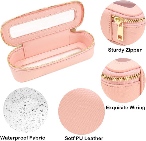 Clear Mini Makeup Bag, Small Makeup Bag for Purse TSA Approved Travel Brush Bag Portable Cosmetic Case Travel Toiletry Bag for Women Waterproof Ma...