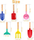Beach Toys for Kids, 6 Pcs 8'' Kids Gardening Tools Sand Toys Set, Metal Garden Tools with Sturdy Wooden Handle, Cylinder, Spoon, Fork, Rake, Flat...