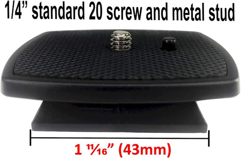 43mm Tripod Quick Release Plate Camera Mounting Adapter Parts Replacement for Torjim 60-Inch AX60, Endurax 66" ETR66, UBeesize 60” TR60, Zomei Q11...