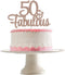 50 and Fabulous Rose Gold Glitter 50th Birthday Cake Topper for Women...