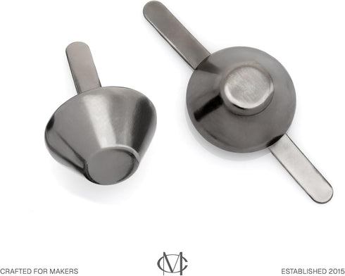 CRAFTMEMORE Cone Brads Purse Feet Handbag Flat Nailheads Spike Prong Studs Avail in Multiple Sizes 100 PCS (15 mm (?5/8"), Gunmetal)...