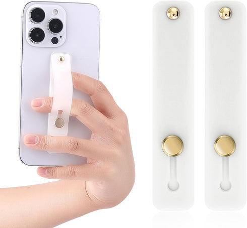 2 PCS Phone Strap Cell Phone Grip Holder, Phone Loop Finger Holders Silicone Kickstand Phone Strap Grip Holder for Most Smartphones(White)......
