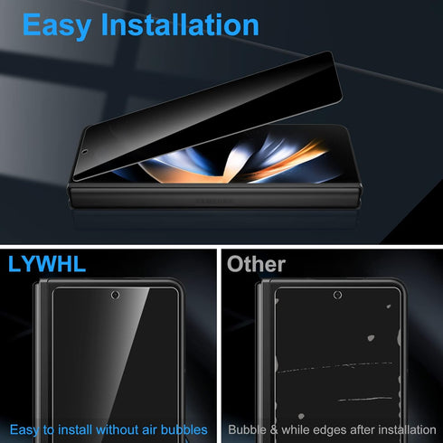 LYWHL [2 Pack for Samsung Galaxy Z Fold 4 Privacy Screen Protector, Anti Spy Tempered Glass Front Protective Film for Galaxy Z Fold 4 5G 6.2 Inch,...