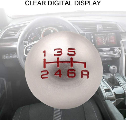 Car Gear Shift Knob Ball Manual Transmission Shifter Car Shift Head M10x1.5 Thread for Honda Civic/City/CRV(6 Speed)...