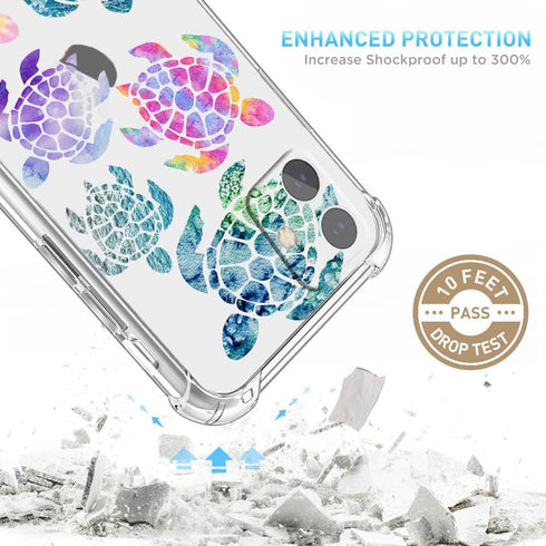 Sea Turtles iPhone 11 Case,Ocean Creatures Pattern Design for Women Men,Soft Transparent TPU Bumper Case for iPhone 11...