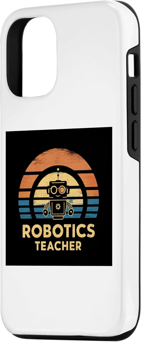 iPhone 14 Robotics Teacher Stem School Vintage Cute Robot Stem Tee Case...