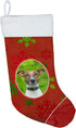Caroline's Treasures KJ1183CS Red Snowflakes Holiday Christmas Jack Russell Terrier Christmas Stocking Fireplace Hanging Stockings Christmas Seaso...