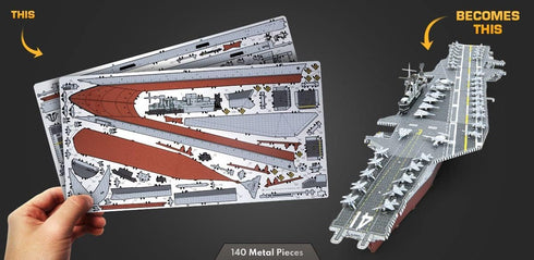 Metal Earth Premium Series USS Midway Aircraft Carrier 3D Metal Model Kit Fascinations...