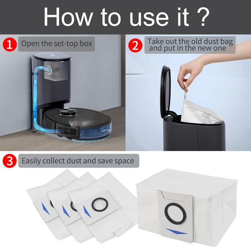 10 pack Replacement Vacuum Cleaner Filter Bags Compatible with ECOVACS DEEBOT X1 OMNI Turbo T10 T20 Robot Vacuum Cleaner…...