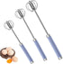 Stainless Steel Semi-automatic Egg Whisk - 3PCS Hand Push Rotary Whisk Blender (Purple)...