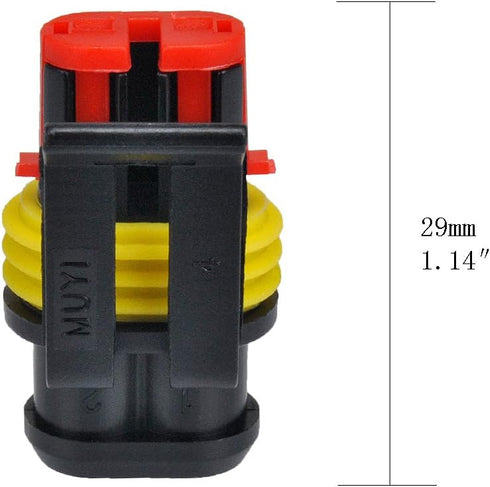 MUYI 10 Kit 2 Pin Way Waterproof Electrical Connector 1.5mm Series Terminals Water Resistend...