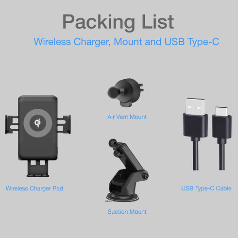 15W Wireless Car Fast Charger Auto Clamping Suction Cup Air Vent Mount Compatible with iPhone 15 Plus/Pro/Pro Max, iPhone 14/13 Pro/Pro Max/Mini, ...