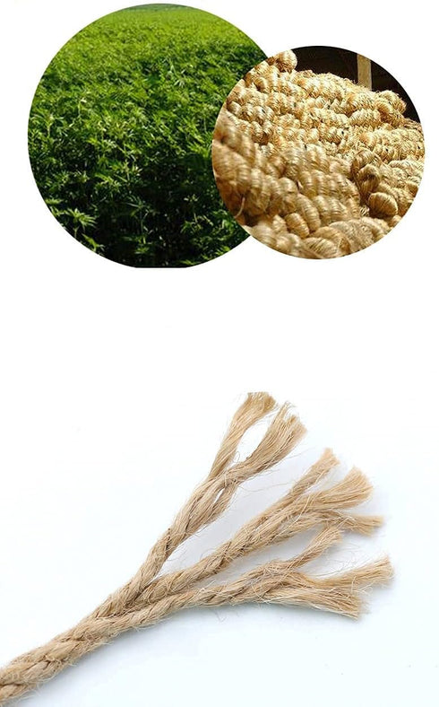 Nature Hemp Rope,1/4inch Heavy Duty Jute Twine for Cat Tree and Tower, DIY Scratcher Scratching Post Replacement, Pad, Crafts Gardening Hammock Ho...