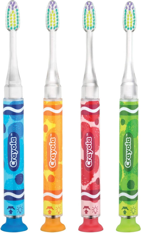 GUM Crayola Timer Light Toothbrush for Kids, Soft Bristles, Suction Cup Base, Children & Toddler Toothbrush 3 Year Old + 1 Count...