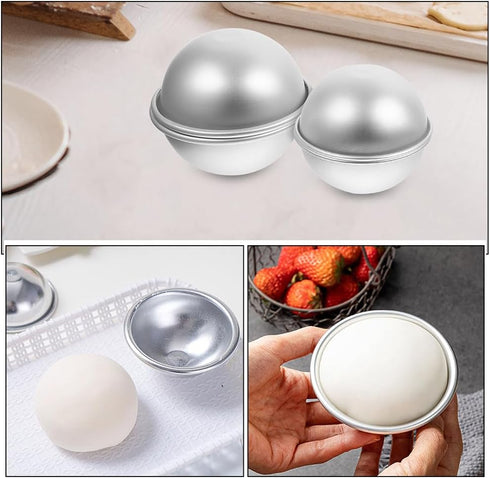 Tofficu 8Pcs Dome Cake Pan - Aluminum Cake Ball Mold - 1.77+2.16+2.55+3.14 Inch Half Ball Cake Pan - Football Cake Pan - 3d Round Shape Cake Mold ...