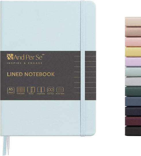 &And Per Se Lined Journal Notebook, 160 Pages, A5 5.7 x 8 inches College Ruled Thick Paper Notebook Journals for Writing, Hardcover Notebooks for ...