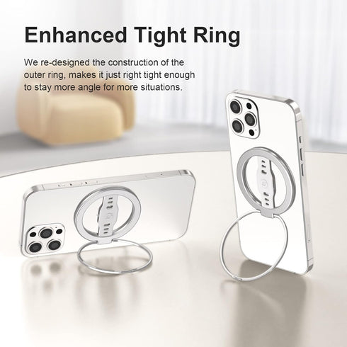 EWA The New MagOne (Upgrade) Compatible with MagSafe Phone Grip Stand with Silicone Finger Strap, Removable Magnetic Ring Holder Kickstand Loop, O...