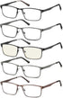 EYECEDAR 5-Pack Reading Glasses for Men Metal Frame Spring Hinges with Computer Readers 2.50...
