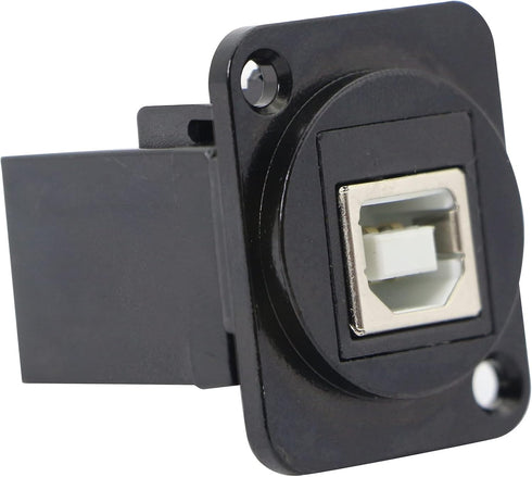 USB 2.0 D Panel Mount Connector USB B to USB A Adapter Solderless Socket Female to Female Converter Data Transfer for Audio Video Optoelectronic N...