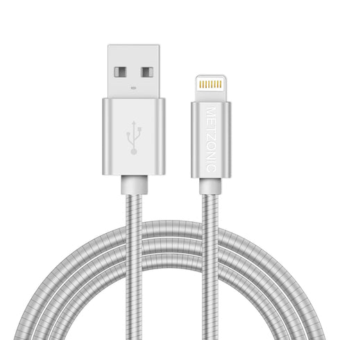 MFi Certified Metal Charger Cable 3.3FT Stainless Steel Braided Fast Charging USB Cable High Speed Connector Data Sync Compatible with iPhone/iPad...