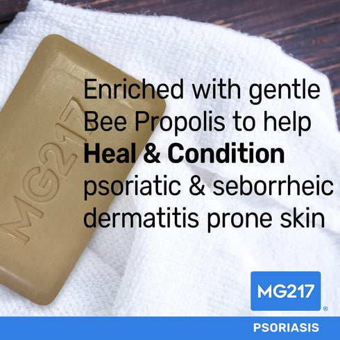 MG217 Psoriasis Dead Sea Exfoliating Bar Soap, Heal & Condition with Dead Sea Salt, Bee Propolis, Vitamin D3 for Psoriasis Skincare, 5oz...