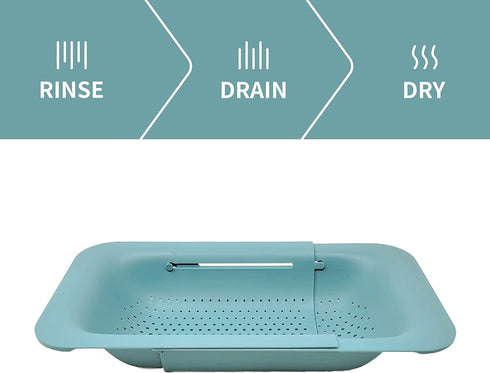 Makerstep Over the Sink Colander Strainer Basket - Expandable, Wash, Drain, and Dry. - New Home Kitchen Essentials, Multifunctional Kitchen Gadget...