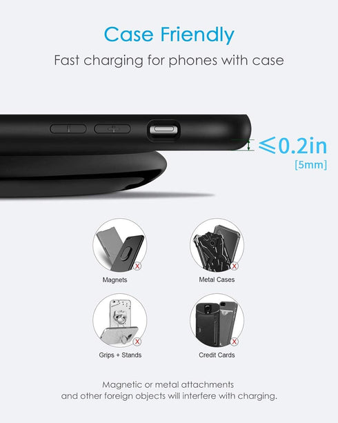 NANAMI Wireless Charger, Qi Certified 15W Max Fast Charging Pad with PD3.0 Adapter USB Phone Charger for iPhone 15/14/13/13 Pro/12/11/XS Max,Samsu...