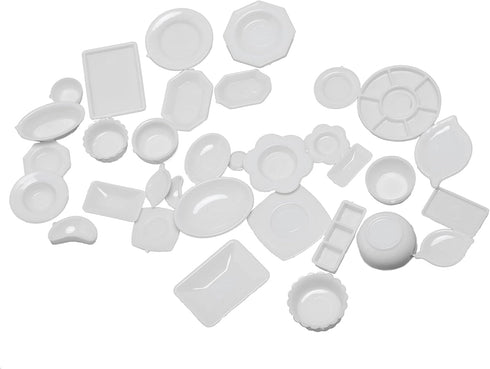 1 12 Scale Doll House 34Pcs Plates Set Miniature Plate Multistyle Tableware Dish Kitchen Accessory Dollhouse Toy Dining Table Furnitures Decoratio...