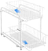 AIYAKA 2 Tier Stackable Sliding Basket Organizer Drawer For Kitchen And Bathroom/Cabinet Drawers,White...