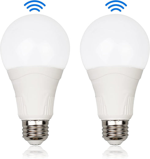 GREENIC Radar Motion Sensor Light Bulbs, 3000K Warm White 15W (100W Equivalent) E26 A21 Upgraded Motion Activated Dusk to Dawn LED Bulbs for Outdo...