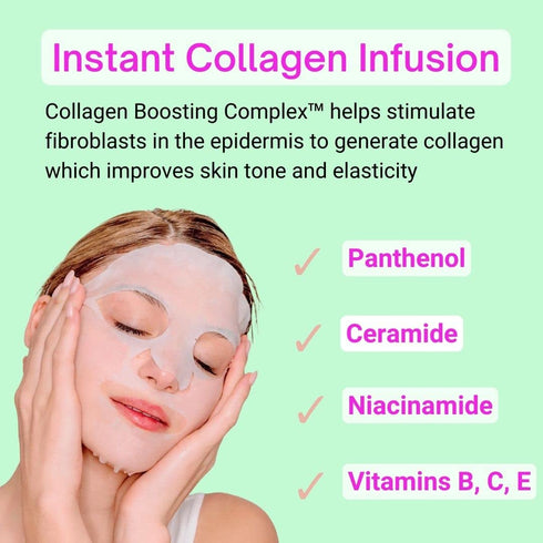 Plumping Face Masks (10-Pack) Korean Skincare Infused with Collagen, Snow Jelly, Panthenol, Niacinamide & Ceramide - Volumizing Solution for Fulle...