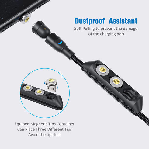A.S 360 Magnetic Charging Cable 6ft/3Pack | Magnetic C Charger Fast Charging | Magnetic Micro USB | Magnetic Type C Cable | Magnet Charger | iProd...