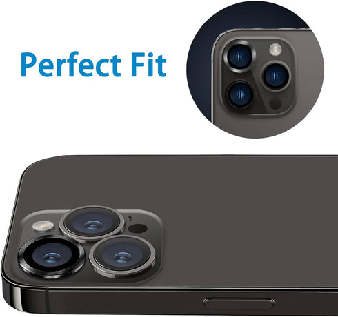 Compatible with iPhone 14 Pro / 14 Pro Max Camera Lens Protector, Anti-Scratch Lens Cover 9H Tempered Glass Metal Camera Screen Protector Shockpro...