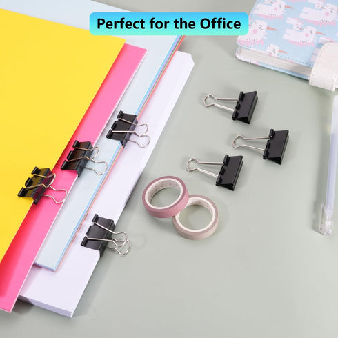 60PCS Medium Binder Clips, 1-1/4 Inch, 32mm, Binder Clips Medium, Metal Paper Clamps Clips for Teachers Students School Office Business Supplies (...