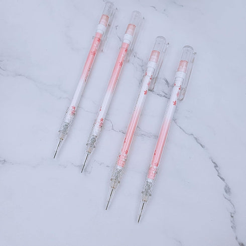 0.5mm Cherry Mechanical Pencil Set Including 8pcs Pencils with 8 Tubes HB Lead Refills and 8pcs Erasers for Writing Draft, Drawing, Sketch, Archit...